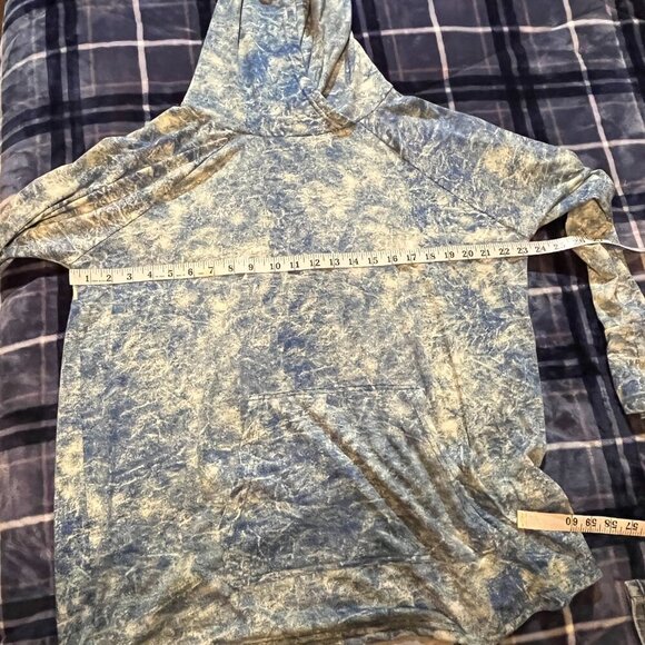 LuLaRoe Blue and White Hooded Sweatshirt - Picture 11 of 12